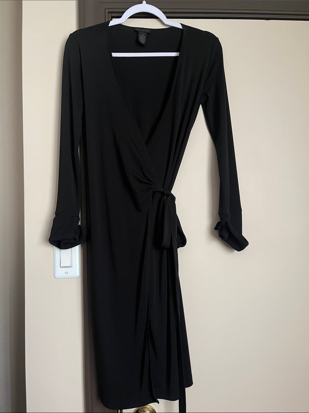 The Limited Black Wrap Dress with Tie Waist